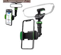 Rearview Mirror Phone Holder | Rotatable Car Phone Holder: Multifunctional 360° Rotation for All Smartphones and Ensure It Won't Fall or Move on Bad Roads