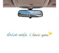 Rearview Mirror Sticker | Drive Safe I Love You Car Mirror Sticker - Waterproof Vehicle Accessories for SUV Truck Dashboard Window Windshield Daily Birthday Long Trip Night Driving