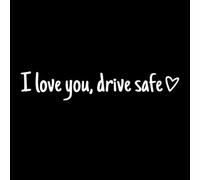 Rearview Mirror Sticker Vinyl Waterproof Sun-Proof Easy Apply Safety Reminder Message I Love You Drive Safe for Cars Motorcycles(White)