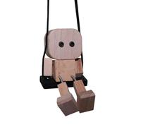 Rearview Mirror Swinging Pendant - Wooden Leg Shaking Men Decor Ornaments - Car Interior Rearview Mirror Decoration,for Vehicles Trucks RVs Minivans Pickups