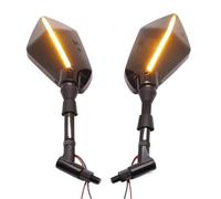 Rearview Mirror Universal 10mm Motorcycle with LED Light Rearview Mirror Rear View Mirrors Housing Side Mirror FOR BMW R1200gs R1200GS R1200RT(Black-8mm)