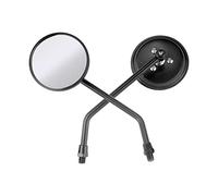 Rearview Mirrors 10mm Chrome Plated Motorcycle Mirror Round Square Retro Universal Motorcycle Side Rear Motorcycle Mirror For Scooter Dirt Bike UTV Side Wing Mirror