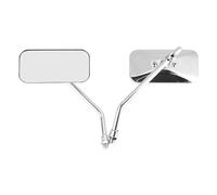Rearview Mirrors 10mm Chrome Plated Motorcycle Mirror Round Square Retro Universal Motorcycle Side Rear Motorcycle Mirror For Scooter Dirt Bike UTV Side Wing Mirror