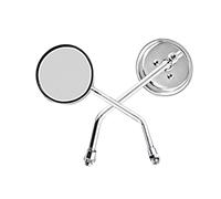 Rearview Mirrors 10mm Chrome Plated Motorcycle Mirror Round Square Retro Universal Motorcycle Side Rear Motorcycle Mirror For Scooter Dirt Bike UTV Side Wing Mirror