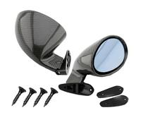Rearview Mirrors Car Racing Side Wing Mirror Universal Left+ Right Classic Retro Bullet Kit California Style CARBON Pattern Rearview Motorcycle Mirrors(Blue Carbon)