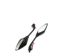 Rearview mirrors Pair 10MM Thread Motorcycle Side Mirrors With Yellow Turn Signals Indicator 5 Colors Casing Moto Rearview Mirrors