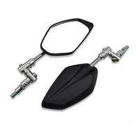 Rearview motorcycle mirror with adapter compatible with 10mm thread size motorcycles side mirror with adjustable and rotatable frame for safe riding experience (Silver)