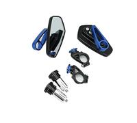 Rearview Side Mirror 7/8" 22mm CNC Motorcycle Rearview Mirrors Universal Clear Glass Scooter Bar End Handlebar Mirror Rear View Accessories Wing Foldable Mirrors(A-blue)