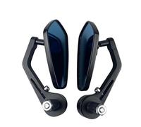 Rearview Side Mirror Moto Handle Bar End Mirror 7/8" 22mm Side Rearview Custom Smoke Blue Lens Bar End Mirror