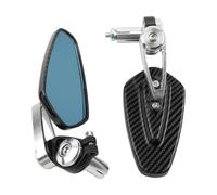 Rearview Side Mirror Universal Motorbike Accessories Motorcycle Rearview Mirror Carbon Fiber Pattern Handlebar Modified Inverted Rear Wing Foldable Mirrors(Silver)