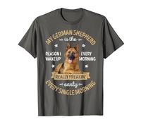 Reason I Wake Up Every Morning T Shirt Funny German Shepherd T-Shirt, Men, Asphalt Grey, XX-Large