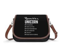 Reasons to Be Unicorn Leather Crossbody Bags for Women Messenger Handbag Purse Shoulder Bag
