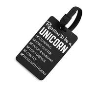 Reasons to Be Unicorn Travel Luggage Tag Suitcase Identifiers Tags Carryon Backpack