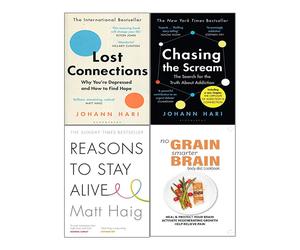Reasons to Stay Alive,No Grain,Smarter Brain,Lost Connections 4 Books Collection