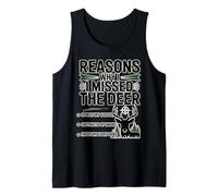 Reasons Why I Missed The Deer Funny Hunting Deer Hunting Tank Top