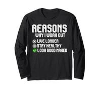 Reasons why i Work Out Motivation Quotes Workout Long Sleeve T-Shirt