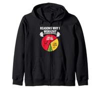 Reasons Why I Workout Funny Wine Tacos Pie Chart Meme Design Zip Hoodie
