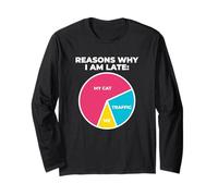 Reasons Why I'm Late My Cat Traffic Me Feline Owner Long Sleeve T-Shirt