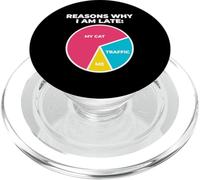 Reasons Why I'm Late My Cat Traffic Me Feline Owner PopSockets PopGrip for MagSafe