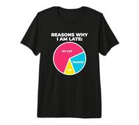 Reasons Why I'm Late My Cat Traffic Me Feline Owner Premium T-Shirt