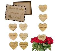 Reasons Why You Are My Friend Cards, I Love You Wooden Card Set | 10 Reasons Sentimental Box Why You Are My Friend - Wooden Cards, 10-Piece Set, Daily Affirmations for Birthday, Val