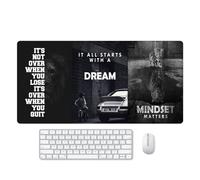 Reateforin Black and White Keyboard Mat Mindset Matters Inspirational Mousepad Motivational Office Long Mouse Pad Desk Pad Mouse mat for Desktop Gamer Guy Boys Mens Office Accessories 31.5"x15.7"