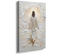 Reateforin Jesus Walking on Water Canvas Wall Art Modern Religious Wall Art Christian Gift Trendy Christian Living Room Home Decor Christ Print Jesus Artwork Posters Large Nursery Decor 24"X36"