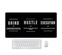 Reateforin Motivational Office Long Mouse Pad Desk Pad Big Mouse Mat Inspirational Black Keyboard Hustle Desktop Entrepreneur Quote Mousepad for Mens Teens Gifts Daily Reminder 31.5"x15.7"