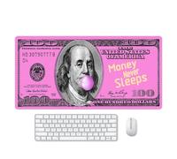 Reateforin Pink 100 Dollar Bills Money Gaming Mouse Pad Hundreds of US Dollar Currency Non-Slip Rubber Mouse Pad for Computers, Laptop,Office, Home Rectangle Personalized Mousepad 31.5" x15.7"