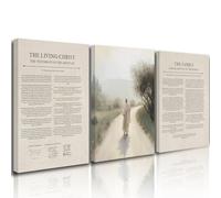 Reateforin The Living Christ Prints Christian Wall Art Jesus on Path Pictures The Family Proclamation Gallery Set of 3 LDS Wall Art Saint Print Canvas Religious Gift Christian Posters for Home 16"x24"