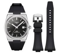 REBANDACE Strap for Tissot PRX Watch Series,Soft Fluororubber Band for Tissot PRX Powermatic 80,12mm Men Women Replacement FKM Bands for Tissot PRX Series Watch 40mm (40mm Watch, Black)