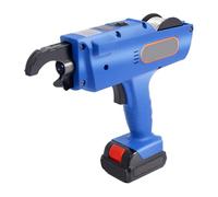 Rebar Tying Machine, 8-34mm Automatic Rebar Tie Gun, Handheld Cordless Steel Bar Rod Tying Tool with 2 Batteries, Adjustable Tightness, for Mesh Steel Cages Building Construction(Blue)