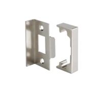 Rebate Set for Standard and CE Tubular Latch - Precision-Fit Steel Conversion Kit for Rebated Double Doors - Durable Hardware Solution for Secure and Professional Door Installations (Satin Chrome)