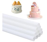 REBECASKYENS 10 Pcs Cake Dowel Rods, Cake Dowels,Cake Dowels for Tiered Cakes,12 inch Plastic Reusable Cake Support Rod White Cake Stand Sticks for Tiered Cake Construction And Stacking Supporting