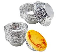 REBECASKYENS 100 Pcs Tart Foil, Mince Pie Baking Tray, Small Baking Tray,Foil Trays to Make Pies, Small Cakes, and More Pastries