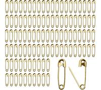 REBECASKYENS 100 Pieces Gold-Colored Mini Safety Pins, Small, Brass Metal, Sewing Art Craft Size, Tiny Tag Dress Pin