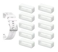 REBECASKYENS 10Pcs 20mm Watch Strap Holder Loop, Silicone Watch Band Keeper, Retainer Fastener Ring Parts for Smart Watch Band Wristband Replacement