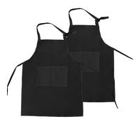 REBECASKYENS 2 PCS Black Kids Apron Kids Chef Apron Toddler Kitchen Cooking Garden Bib For Baking Craft Painting Bbq