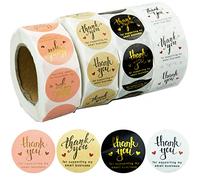 REBECASKYENS 2000 Pieces/4 Rolls 1 Inch Thank You Round Stickers - Small Business, Baking Packaging, Envelope Seals