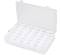 REBECASKYENS 36 Compartments Transparent Stackable Plastic Storage Box Container Jewelry Storage Box Bead Storage Box, Suitable For Beads, Art DIY, Crafts, Jewelry, Fishing Gear