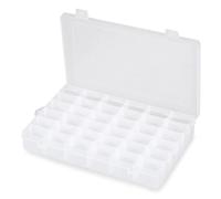 REBECASKYENS 36 Grids Clear Plastic Jewelry Organizer Box,bead storage box, organiser box, compartment storage boxes for Organizing Your Snacks, Cosmetics, Crafts, Pills, Fishing Gear, And More.