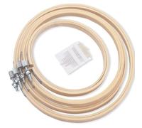 REBECASKYENS 4Pcs 4 Sizes Round Bamboo Embroidery Hoops,Circle Cross Stitch Accessories,Hoop Ring for Craft Sewing,with Gold Eye Embroidery Needles,Embroidery Hoop