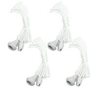 REBECASKYENS 4pcs Bathroom Light Pull Cord,Light Pull Cord,Pull Cord Light Switch Bathroom,White Light Pull Cord String with Connector for Ceiling Switches Bathroom Light