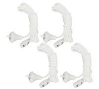 REBECASKYENS 4pcs Bathroom Light Pull Cord,Light Pull Cord,Pull Cord Light Switch Bathroom,White Light Pull Cord String with Connector for Ceiling Switches Bathroom Light