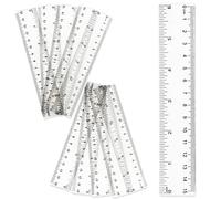 REBECASKYENS 5 Pack Clear Plastic Ruler, 15cm/6 Inch Dual-Scale Transparent Measuring Tool for Student School Office