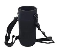 REBECASKYENS 750ml Water Bottle Pouch, Adjustable Shoulder Hand Strap,Neoprene Water Bottle Carrier Cover Bag with Holder for Daily Walking Hiking and Other Outdoor Activities(Black 8cm 19cm)