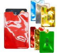 REBECASKYENS 8 Pack 8 Color RFID Blocking Sleeves, Anti-Theft Credit Card Protector RFID & NFC Contactless Card Security Holders Prevent Identity Theft for Credit, Debit Cards, Passport