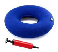 REBECASKYENS Donut Cushion Seat,Pile Cushion,Portable inflatable Ring Cushion for Hemorrhoid, Tailbone, Coccyx Pain Relief - Air Pump included (Blue)