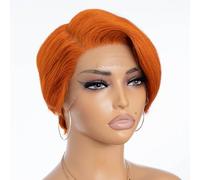 Rebecca Fashion Ginger Orange Pixie Lace Front Wigs Human Hair Short Pixie Cut Wig Side Part HD Lace Pixie Cut Lace Wigs Human Hair Pixie Cut Wigs for Women