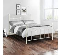 Rebecca Metal Frame Bed - White - Sizes Available